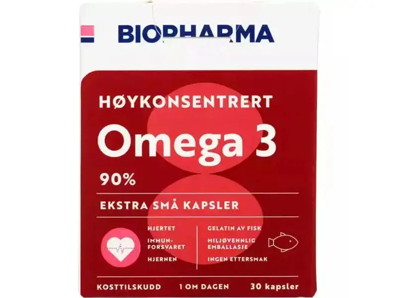 Biopharma high concentrated omega-3 (Høykonsentrert omega-3) 30 capsules Norwegian Foodstore
