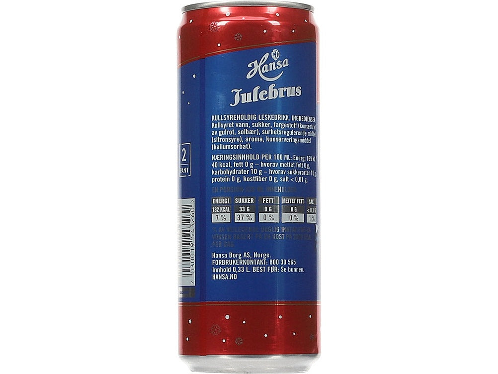 Hansa Christmas Soda Can 0,33L (Julebrus)