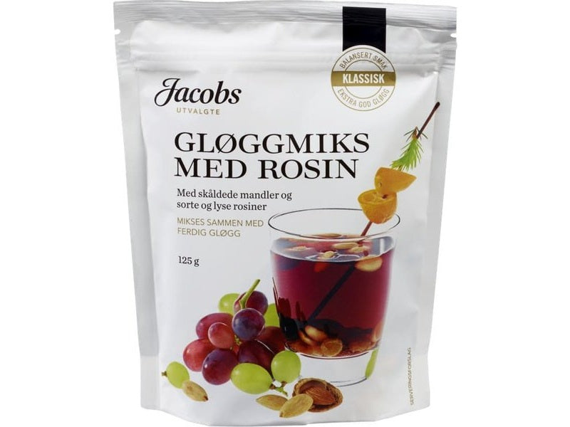 Exp.date sale | Jacobs Gløggmix with raisins 125 grams (Gløggmiks med rosin) August 2025