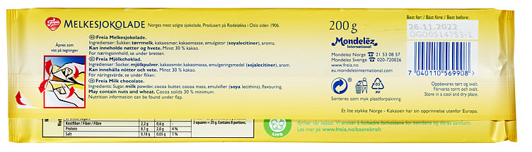 Freia Milk chocolate 200 gram (Melkesjokolade)