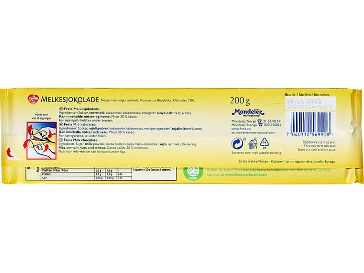 Freia Milk chocolate 200 gram (Melkesjokolade)