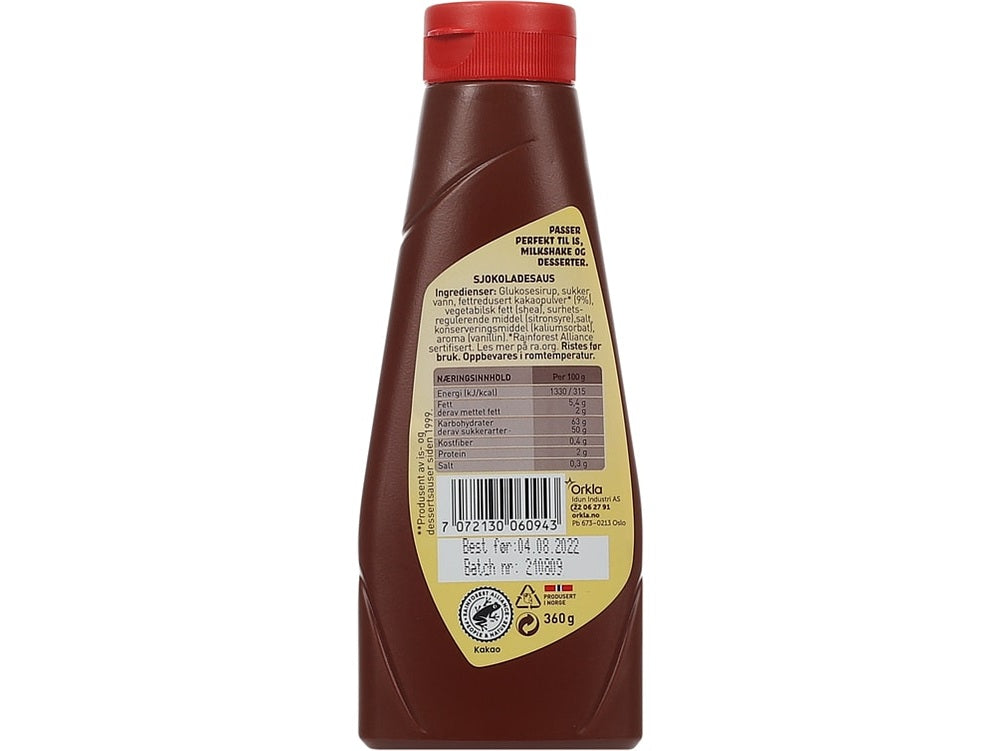 Idun Chocolate sauce (sjokoladesaus) 360 grams