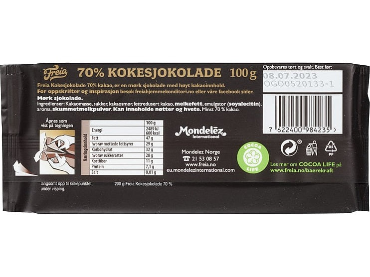 Freia Dark chocolate 70% (Kokesjokolade)