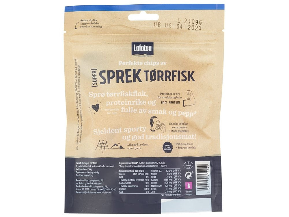 Lofoten Dryfish chips original 30 gram (Tørrfiskchips)