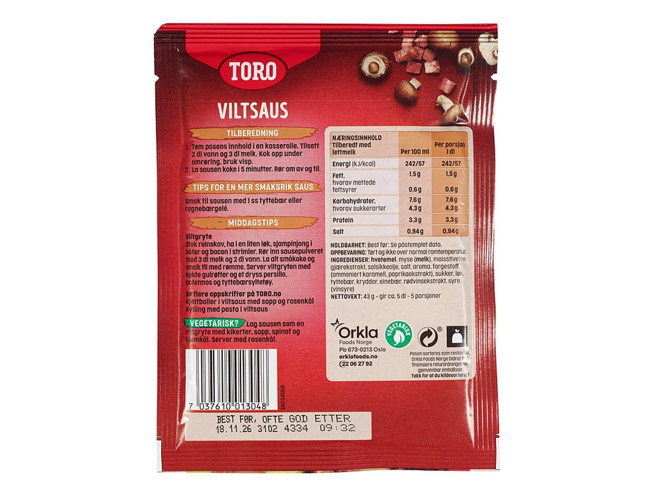 Toro Viltsaus 43 gram