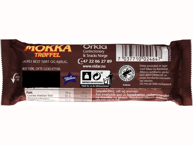 Exp.date sale | Nidar Moccatruffle (Mokkatrøffel) 42 grams 18 Aug 2025
