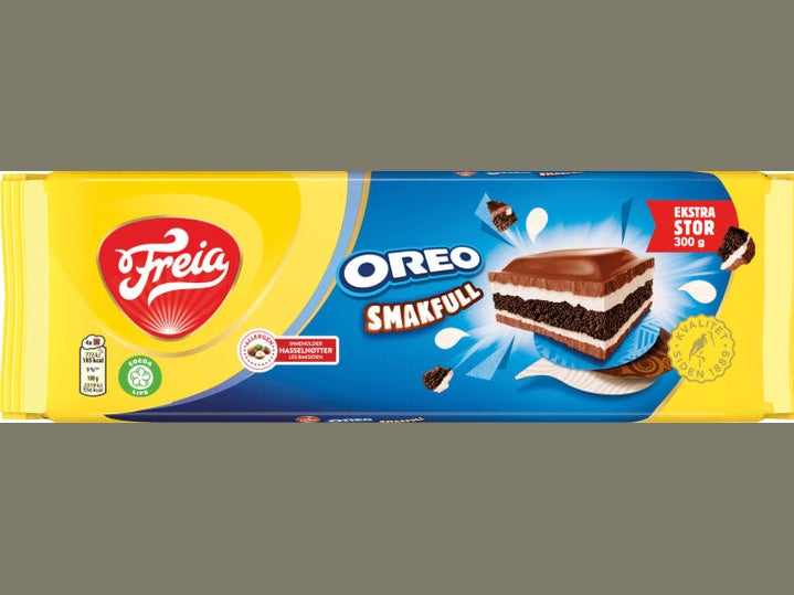 Freia Milk chocolate extra Oreo 300 grams (Melkesjokolade smakfull)