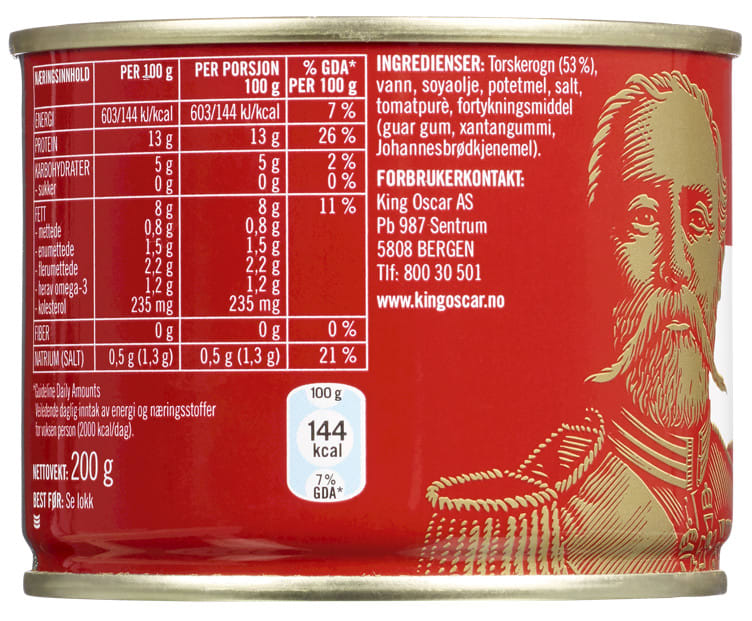 King Oscar Cod Roe (Torskerogn) 200 gram