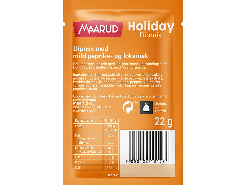 Maarud Holiday dip mix powder 22 gram
