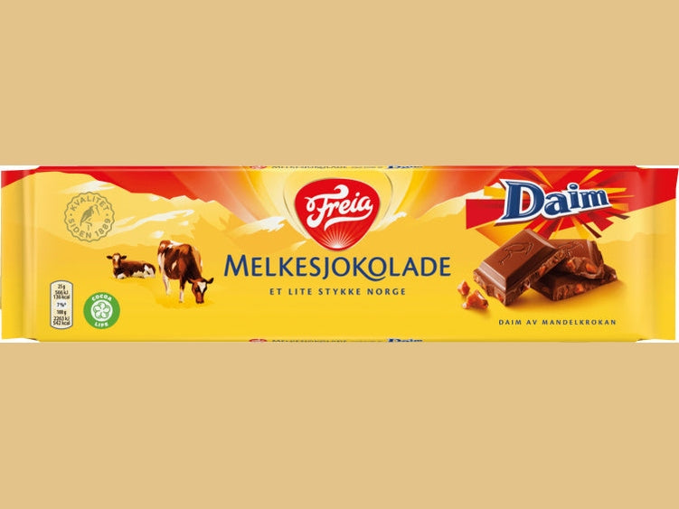 Freia Milk Chocolate Daim 200 grams (Melkesjokolade)