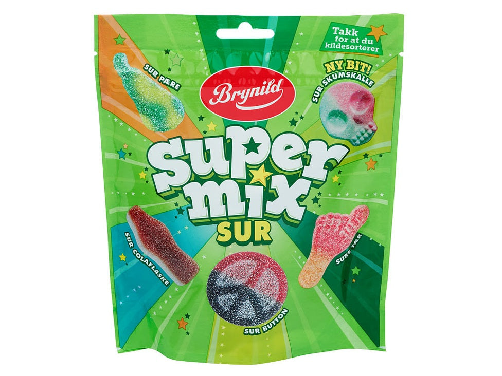 Brynild Supermix sour mixed candy 220 gram (Sur)