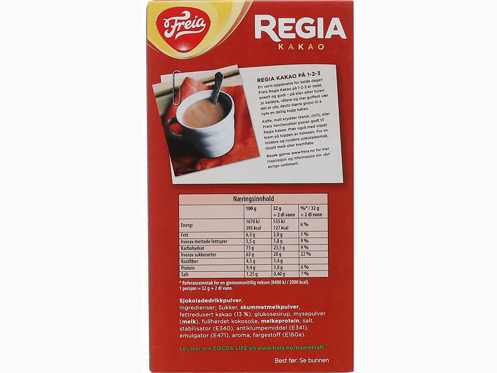 Freia Regia cocoa 32x10 gram (kakao - sjokoladedrikk)
