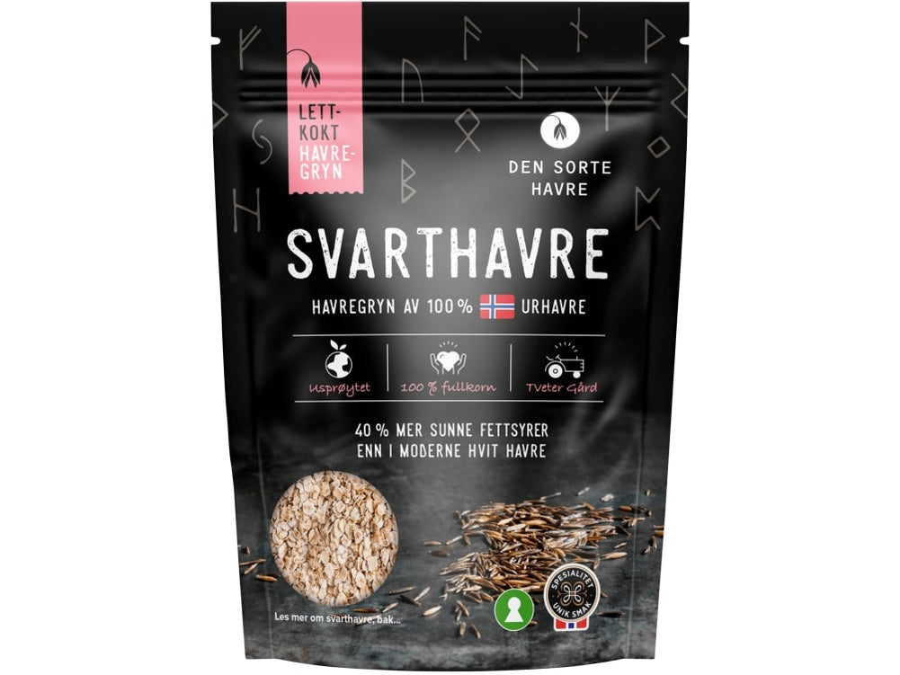 Den Sorte Havre Black Rolled Oats 500 grams (Svarthavre)