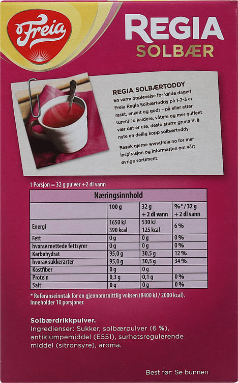 Freia Blackcurrant toddy 10x32 gram (Solbærtoddy)