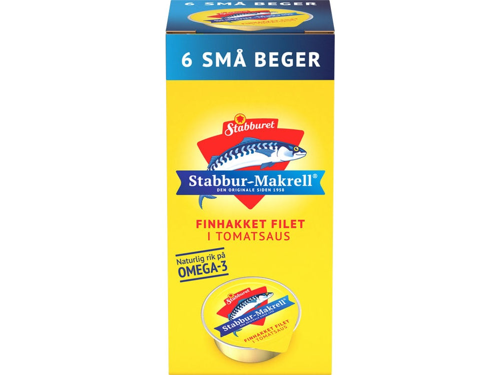 Stabburet mackarel in tomato sauce 6x22gram (Stabburet makrell i tomat)