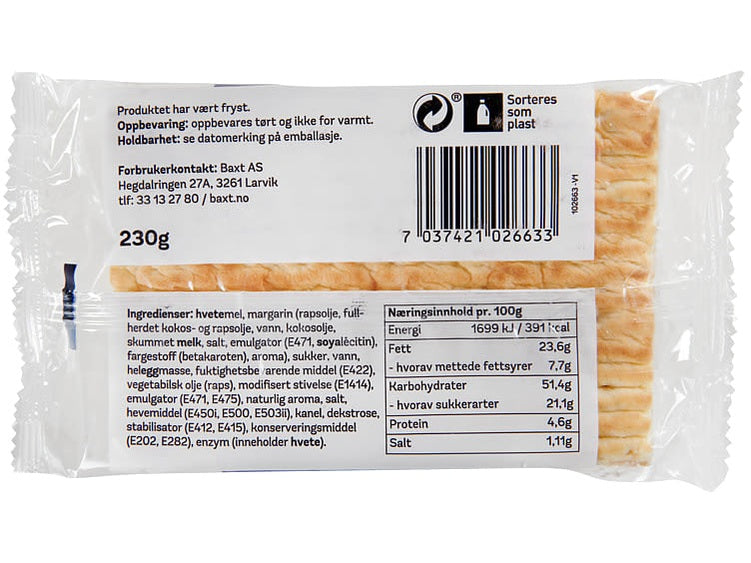 Vestlandslefsa tykklefse cinnamon pastry 230 gram (2-pack) Lefsegodt