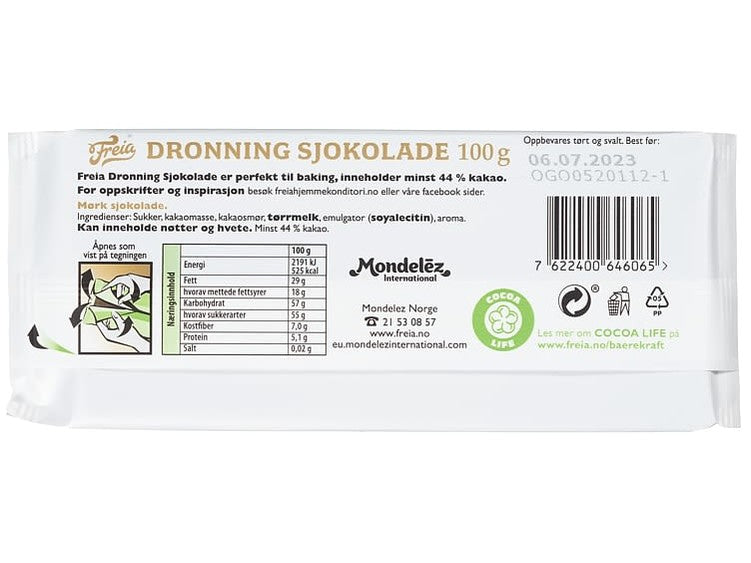 Freia Queen chocolate 100 gram (Dronning sjokolade)