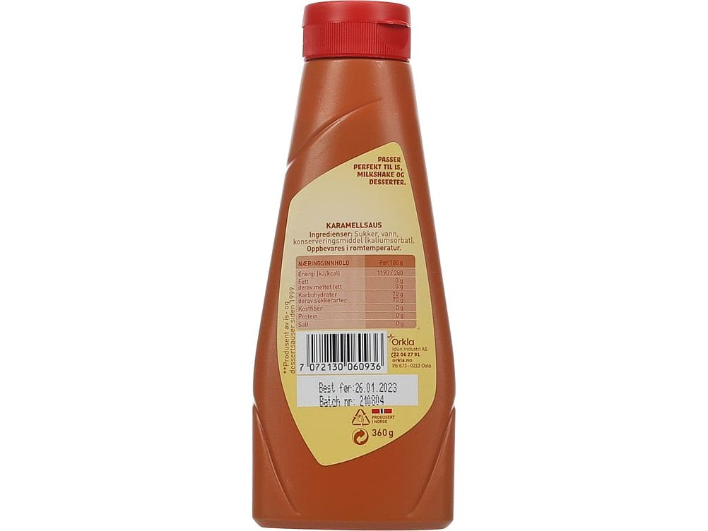 Idun Caramel Topping (karamellsaus) 360 grams