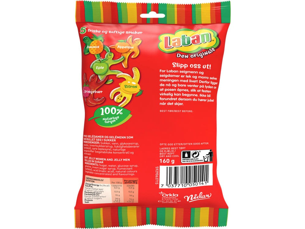 Nidar Laban seigmenn candy 160 gram