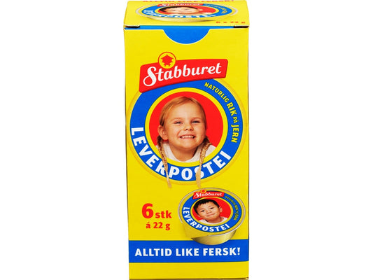 Stabburet liver pate portion 6x22 grams (Leverpostei porsjon)
