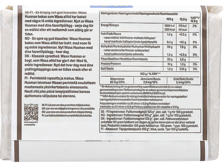 Wasa Husman Crispbread 260 grams (Knekkebrød)