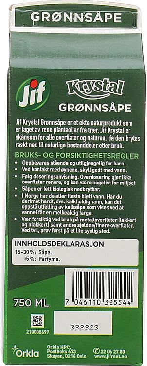 Krystal Grønnsåpe Original 750 ml