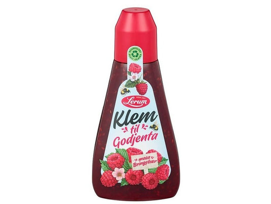 Lerum Klem Raspberry jam 415 gram (Bringebær syltetøy) Norwegian Foodstore