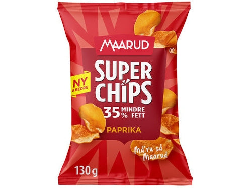 Maarud Superchips potatochips paprika 140 gram