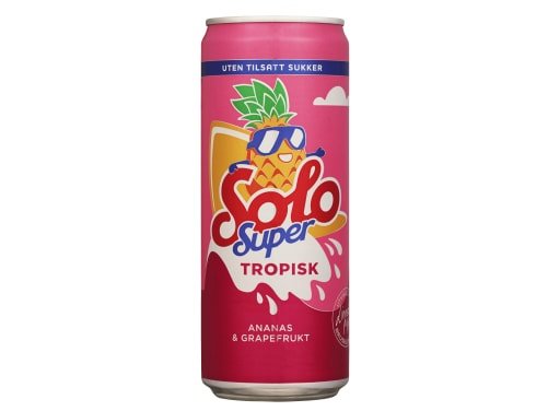 Solo Tropical no added sugar 0.33L sleek box (Solo tropisk uten tilsatt sukker)