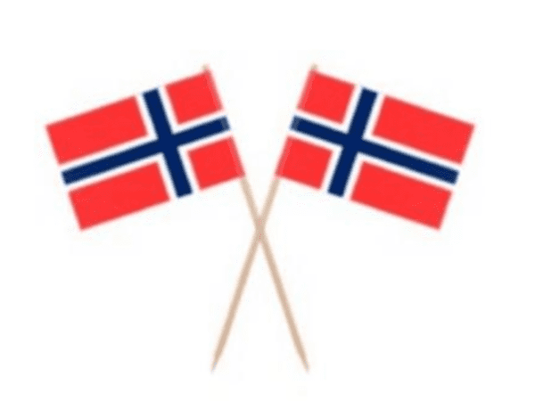 Norwegian Flag cake toppers 20 pcs (Kakeflagg)