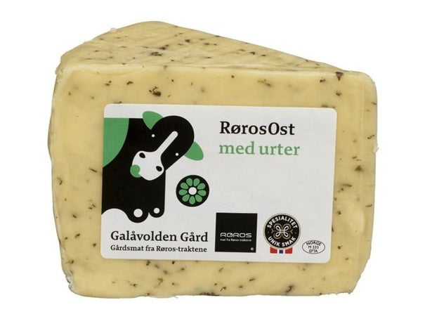 Røros Cheese with herbs ca. 270 gram (Hvitost) Norwegian Foodstore
