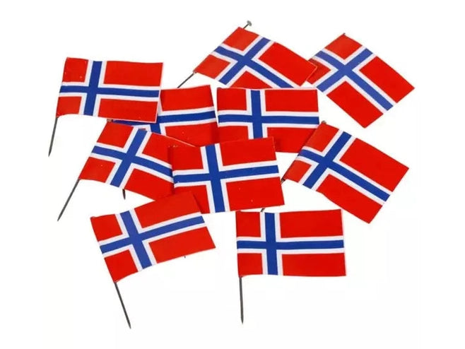 Norwegian Flag cake toppers 10 pieces Norwegian Foodstore