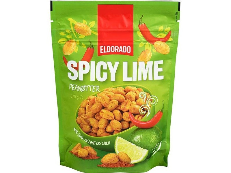 Eldorado Spicy Lime Peanuts (Peanøtter) 175 grams Norwegian Foodstore