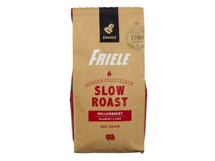 Friele Slow Roast Whole Coffee Beans 450 grams Norwegian Foodstore