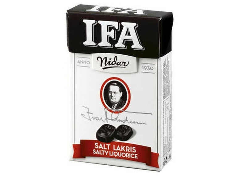 Nidars IFA Salty Liquorice (Salt lakris) 34 grams Norwegian Foodstore