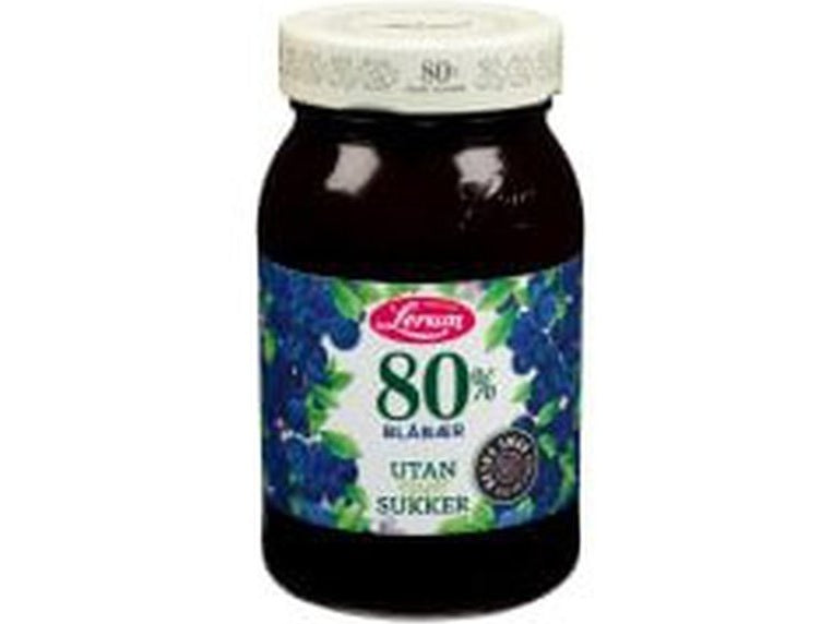 Lerum Blueberry Jam (Blåbær syltetøy uten tilsatt sukker) 330gr Norwegian Foodstore