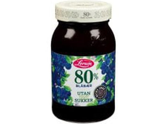 Lerum Blueberry Jam (Blåbær syltetøy uten tilsatt sukker) 330gr Norwegian Foodstore