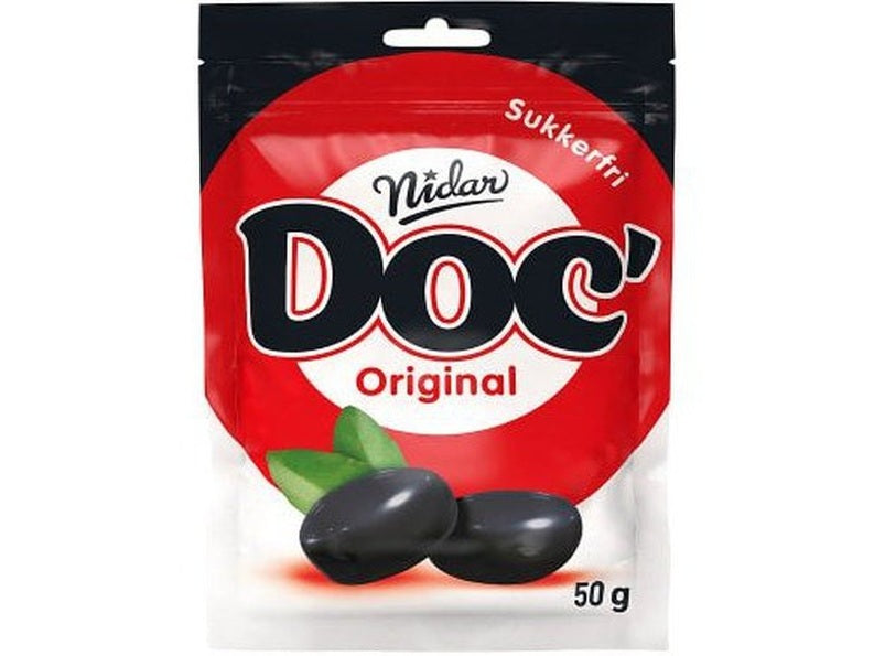 Nidar Doc' Halslinser Original Sugarfree (50 grams) Norwegian Foodstore