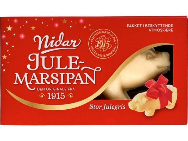 Nidar Marzipan pig 193 grams (Stor Marsipangris / Julegris) Norwegian Foodstore