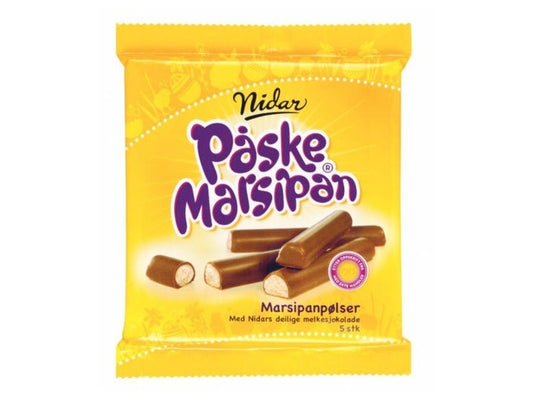 Nidar Easter Marzipan Sticks (Marsipanpølser) 5 pcs Norwegian Foodstore