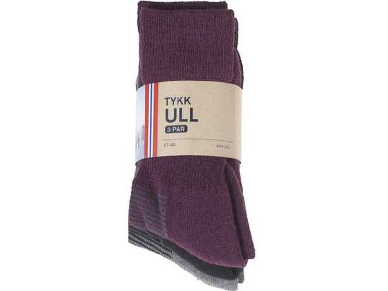 Wool Sock Adult  40 % wool 3 pack Norwegian Foodstore