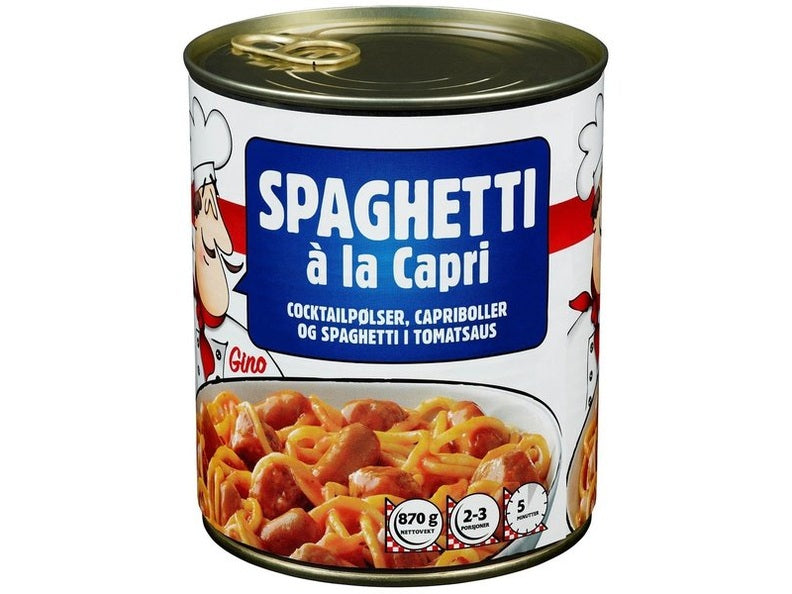 Spaghetti a la capri canned dinner 870 grams Norwegian Foodstore
