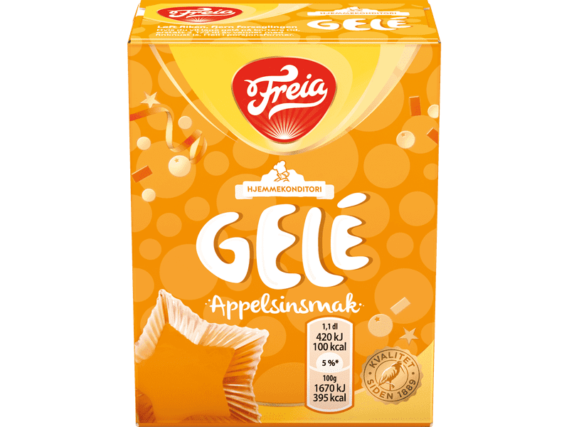 Freia Orange Jelly powder (Appelsin Gele pulver) 125 gram Norwegian Foodstore