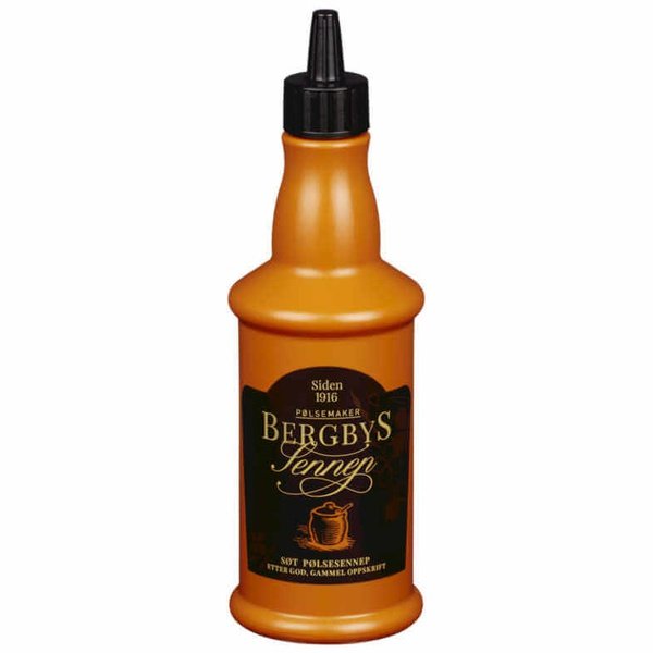 Bergby's Original Sweet mustard 510 grams (original sennep) Norwegian Foodstore
