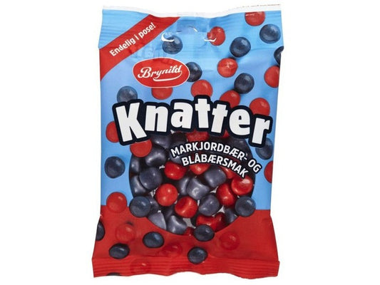 Brynild Knatter Blueberry and Wild strawberries 80 gram (markjordbær og blåbær) Norwegian Foodstore