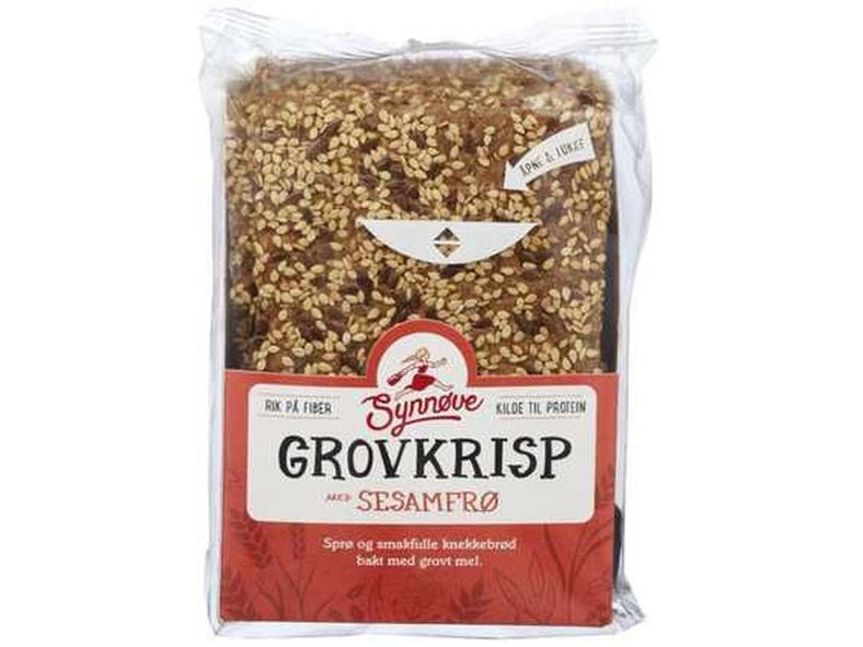 Synnøve Crispbread Sesame and Flax seed (Grovkrisp knekkebrød) 170gr Norwegian Foodstore