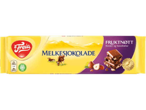 Freia milk chocolate Fruitnut 200 gram (Melkesjokolade fruktnøtt) Norwegian Foodstore