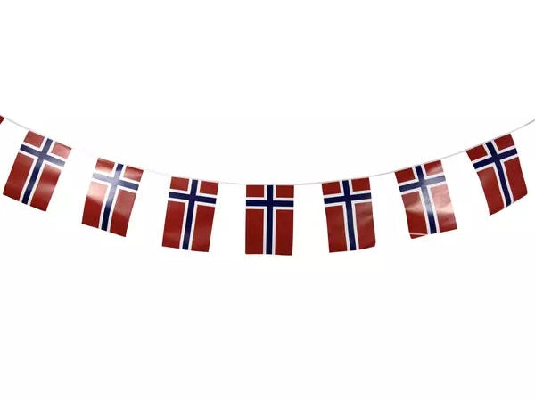Girlander (Bunting) Norwegian flags 5 meters Norwegian Foodstore
