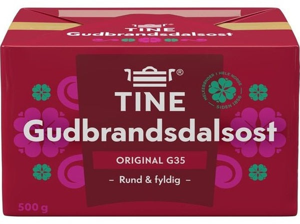 Tine Brown cheese 500 gram (Brunost – Gudbrandsdalsost G35) Norwegian Foodstore