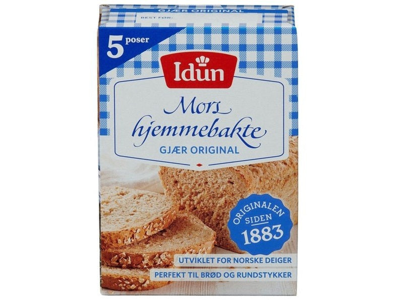 Iduns Dry yeast (Mors Hjemmebakte Tørrgjær) 5 x 10 grams Norwegian Foodstore
